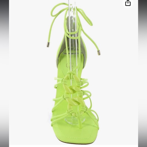 Jessica Simpson Achaia Daquiri Green Italia Nappa Lace Up Crisscross Heels NEW - Picture 12 of 14